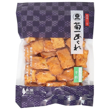 菊一あられ 千枚 チャック 85g×12袋入 メーカー 問屋直送|千枚せんべい おすすめ 徳用 大容量 醤油味 口コミ 美味しい おつまみ チャック袋