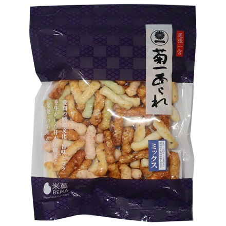 菊一あられ ミックス チャック 80g×12袋入 メーカー 問屋直送|ミックスあられ 徳用 大容量 カロリー 保存方法 口コミ 美味しい おつまみ チャック袋