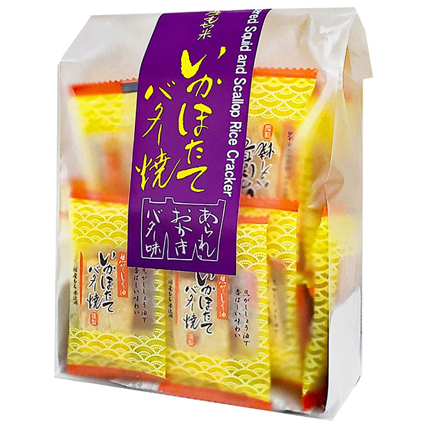 森白製菓 いかほたてバター焼 54g×12袋入 メーカー 問屋直送|お菓子 米菓 あられ 海鮮 ホタテ イカ バター