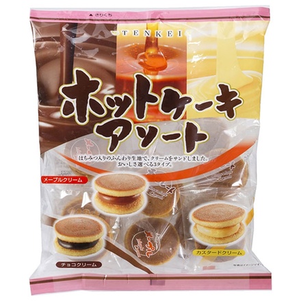 天恵製菓 ホットケーキ アソート 160g×12袋入 メーカー 問屋直送|ミニパンケーキ 個包装 お菓子 詰め合わせ チョコ カスタード メープル 一口サイズ
