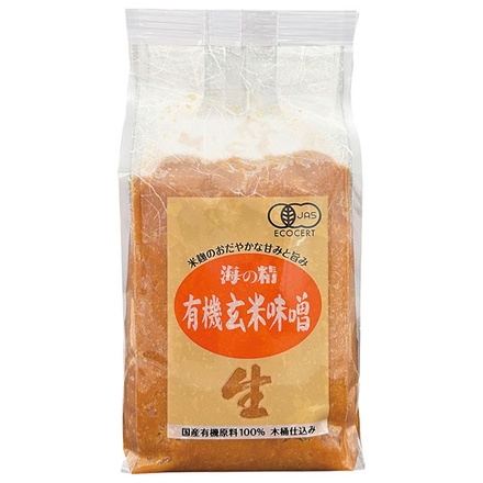 海の精 国産 有機 玄米味噌 1kg×1袋入|みそ 味噌 調味料 食品 玄米 有機 国産 玄米みそ
