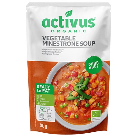 むそう商事 activus ミネストローネ 400g×10袋入|トマト スープ 有機スープ 無添加 オーガニック
