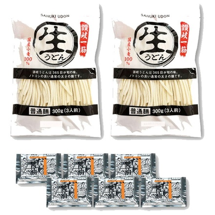 築地ばんや 讃岐のうどん 普通麺 だし醤油付 6食(300g×2)×1個入 メーカー 問屋直送|うどん 生 袋麺 6食分 さぬき 讃岐 なまうどん 普通麺 だし醤油 つゆ付き 国産小麦