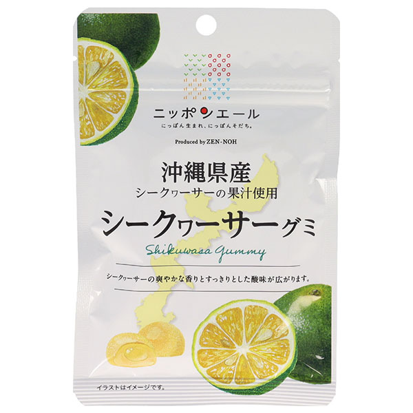ネコポス JA全農 ニッポンエール 沖縄シークワーサー グミ 40g×10袋入| 全国お菓子 グミ 国産 日本産 全農