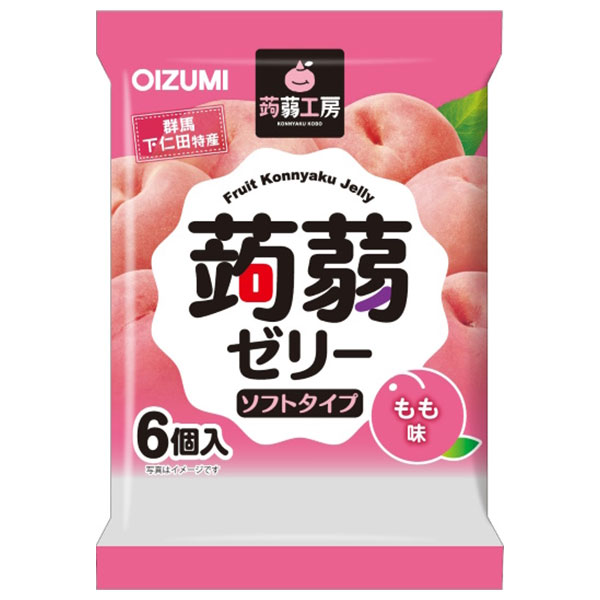 オーイズミ下仁田 蒟蒻工房 蒟蒻ゼリー もも味 6個入×16袋入|OIZUMI おやつ 生菓子 こんにゃくゼリー ゼリー ダイエット 桃 ピーチ