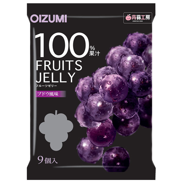 オーイズミ下仁田 果汁100%ゼリー ぶどう風味 9個入×16袋入|OIZUMI おやつ 生菓子 こんにゃくゼリー ゼリー ダイエット グレープ 果汁100