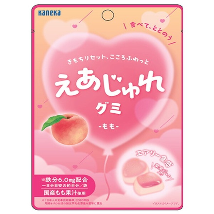 カネカ食品 えあじゅれグミ もも 40g×10袋入|お菓子 グミ 果汁 ジュレ もも 桃 モモ 鉄分 えあじゅれ 袋