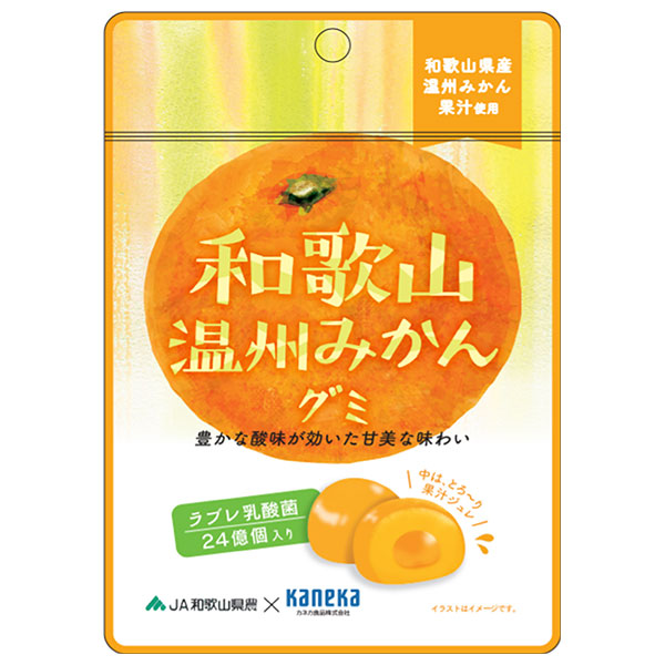 ネコポス カネカ食品 和歌山温州みかんグミ ラブレ乳酸菌入 40g×10袋入| 全国お菓子 グミ 果汁 ジュレ ラブレ乳酸菌 ラブレ 乳酸菌 チャック付き 腸内環境 みかん