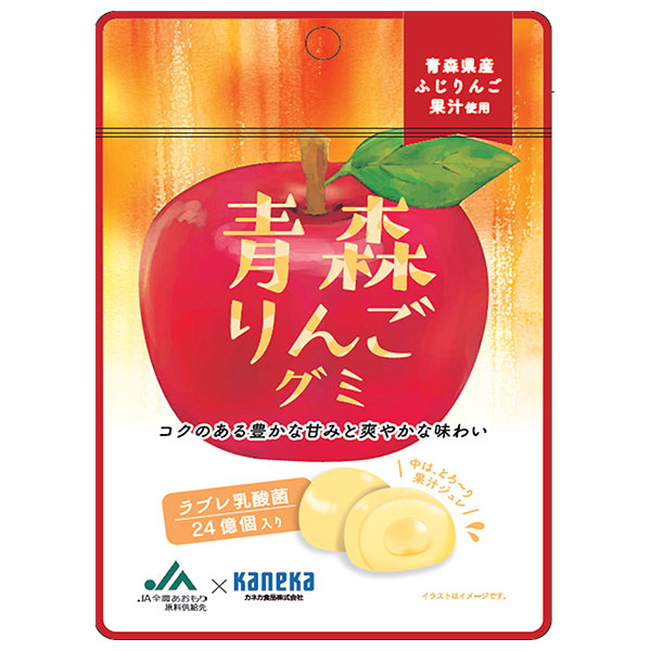 カネカ食品 青森りんごグミ ラブレ乳酸菌入 40g×10袋入|お菓子 グミ 果汁 ジュレ ラブレ乳酸菌 ラブレ 乳酸菌 チャック付き 腸内環境 リンゴ りんご