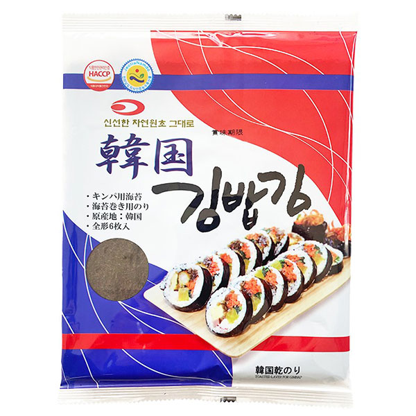 大同 韓国キンパ用 乾のり 全形6枚×30袋入|韓国キンパ用 乾のり 韓国のり キンパ材料 海苔シート 韓国食材 手巻き用のり