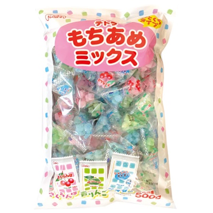 共親製菓 テトラ もちあめ ミックス 500g×12個入×(2ケース)|共親 駄菓子 さくらんぼ 青りんご サイダー