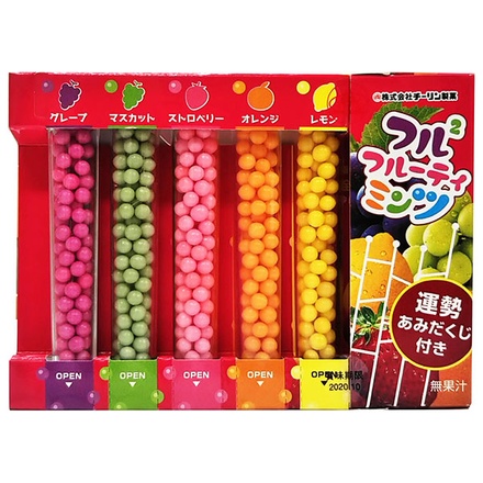 チーリン製菓 フルフル フルーティー ミンツ 27g×12個入|お菓子 おやつ 駄菓子 キャンディ フルーツ あみだくじ