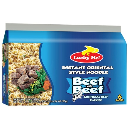 イマイ ラッキーミー ヌードルビーフ 330g(55gX6)×12袋入|ラーメン インスタント 袋麺 ラッキーミー ヌードル ビーフ フィリピン 輸入 スープ おすすめ