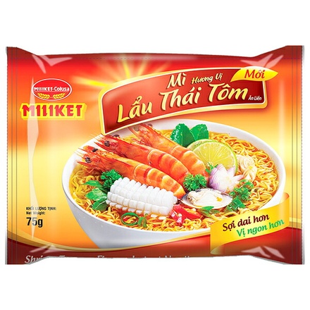 ミリケット ヌードル トムヤム風味 75g×30袋入|ラーメン インスタントめん 袋麺 トムヤム
