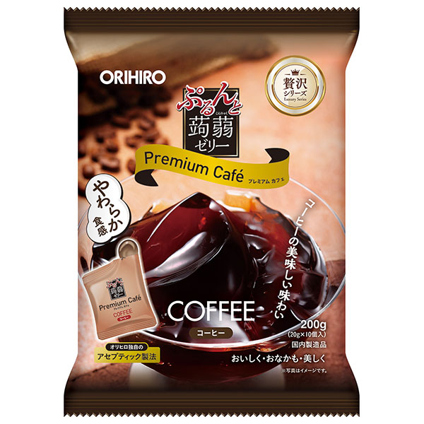 オリヒロ ぷるんと蒟蒻ゼリー プレミアムカフェ コーヒー (20gパウチ×10個)×12袋入|お菓子 こんにゃくゼリー ダイエット やわらか食感