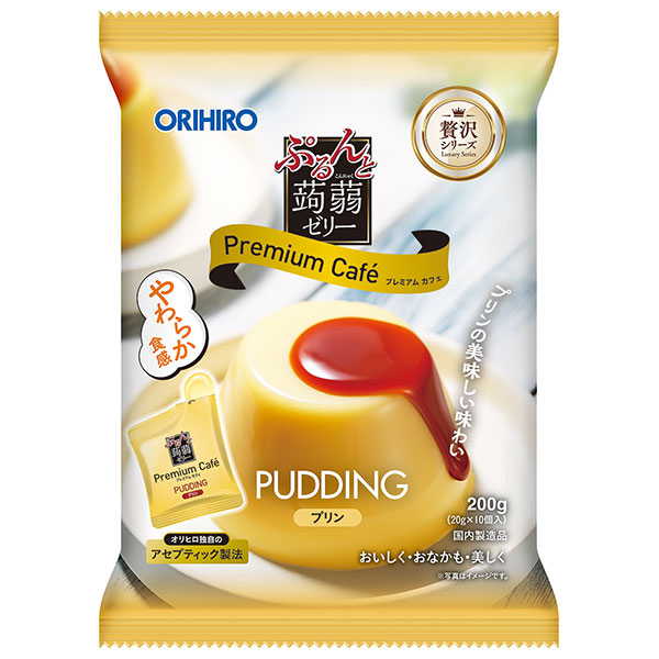オリヒロ ぷるんと蒟蒻ゼリー プレミアムカフェ プリン (20gパウチ×10個)×12袋入|お菓子 こんにゃくゼリー ダイエット