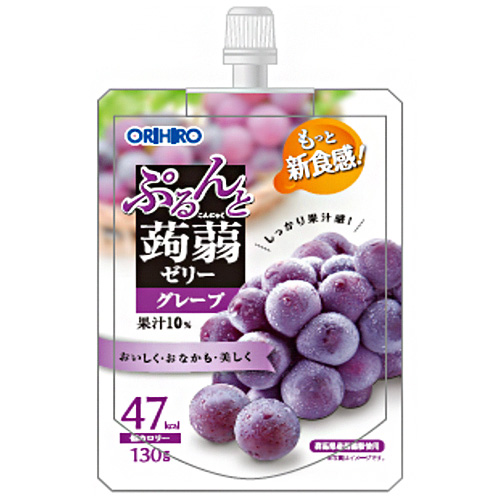 オリヒロ ぷるんと蒟蒻ゼリー グレープ 130gパウチ×48本入|ゼリー ゼリー飲料 こんにゃくゼリー ぶどう