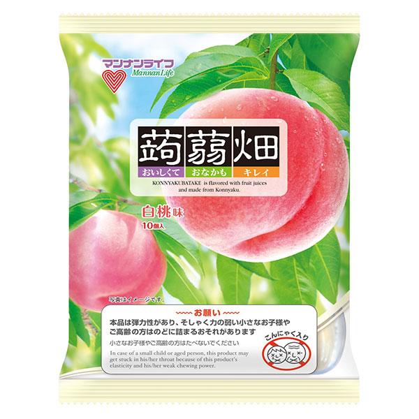マンナンライフ 蒟蒻畑 白桃味 25g×10個×12袋入|お菓子 デザート こんにゃくゼリー もも モモ