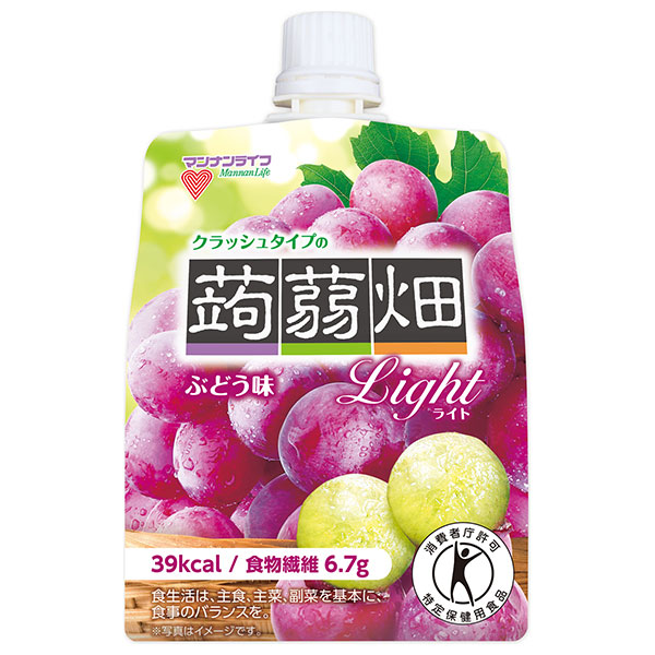 マンナンライフ クラッシュタイプの蒟蒻畑ライト ぶどう味【特定保健用食品 特保】 150gパウチ×30本入×(2ケース)|ゼリー飲料 こんにゃくゼリー ぶどう ブドウ