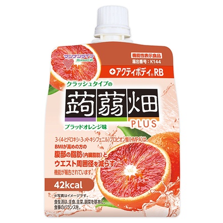 マンナンライフ クラッシュタイプの蒟蒻畑プラス ブラッドオレンジ味 150gパウチ×30本入|ゼリー飲料 こんにゃくゼリー オレンジ