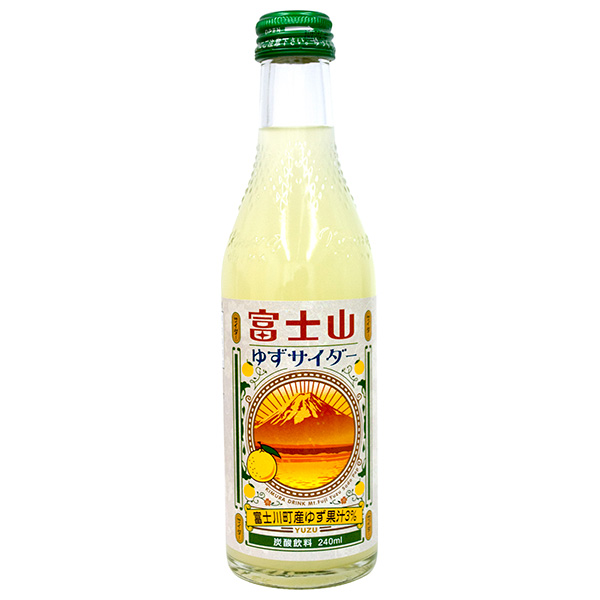 木村飲料 富士山ゆずサイダー 240ml瓶×20本入|炭酸 スパークリング ソーダ サイダー 柚子