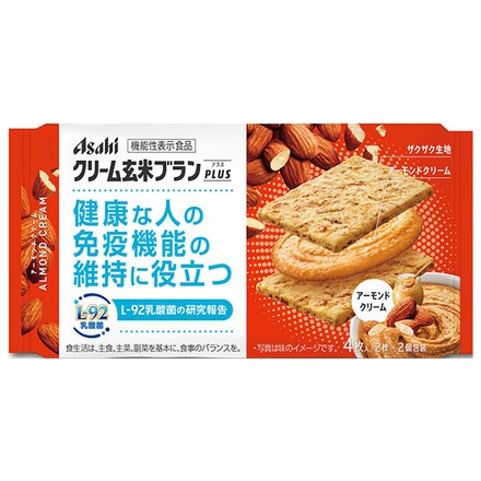 アサヒグループ食品 クリーム玄米 ブラン プラス アーモンドクリーム 機能性表示食品 4枚×6袋入|バランス栄養食品 栄養調製食品 栄養機能食品 ブラン アーモンド