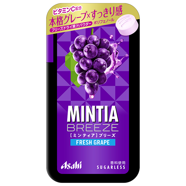 アサヒグループ食品 ミンティア ブリーズ フレッシュグレープ 30粒×8個入|お菓子 タブレット MINTIA ぶどう 葡萄 ブドウ