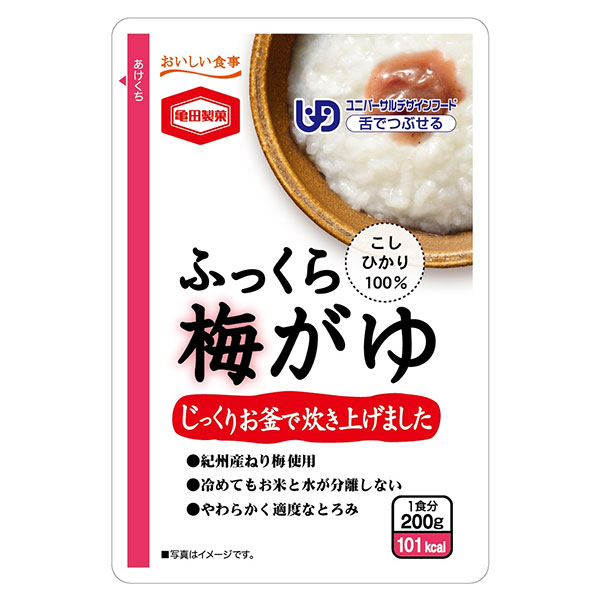 亀田製菓 ふっくら梅がゆ 200gパウチ×24袋入|レトルト食品 おかゆ うめ ご飯 お粥