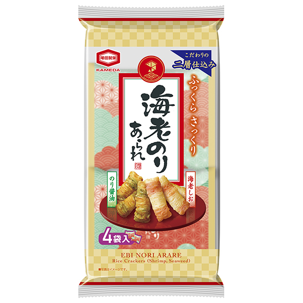 亀田製菓 海老のりあられ 64g×12袋入|お菓子 おつまみ せんべい 袋 エビ えび