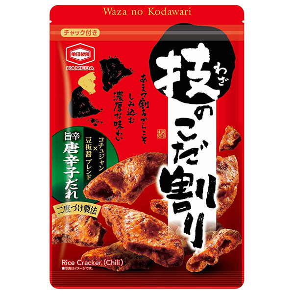 亀田製菓 技のこだ割り 旨辛唐辛子 100g×6袋入×(2ケース)|お菓子 おかき せんべい おつまみ 唐辛子