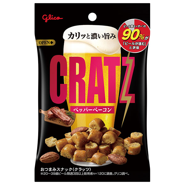 江崎グリコ クラッツ ペッパーベーコン 42g×12袋入|お菓子 スナック菓子 袋