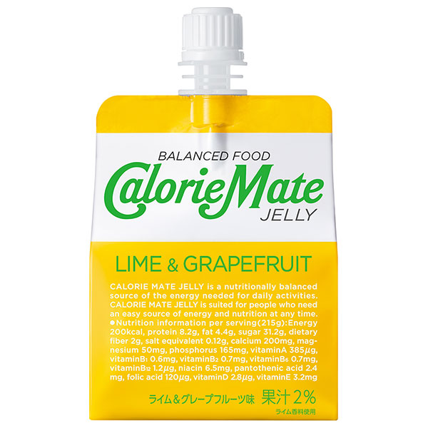 大塚製薬 カロリーメイトゼリー ライム&グレープフルーツ味 215gパウチ×24本入|栄養 ゼリー飲料 パウチ