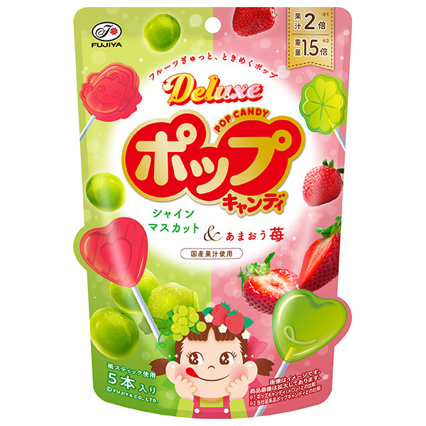 不二家 デラックスポップキャンディ 5本×6袋入|ペコちゃん お菓子 おやつ キャンディ 飴 アメ