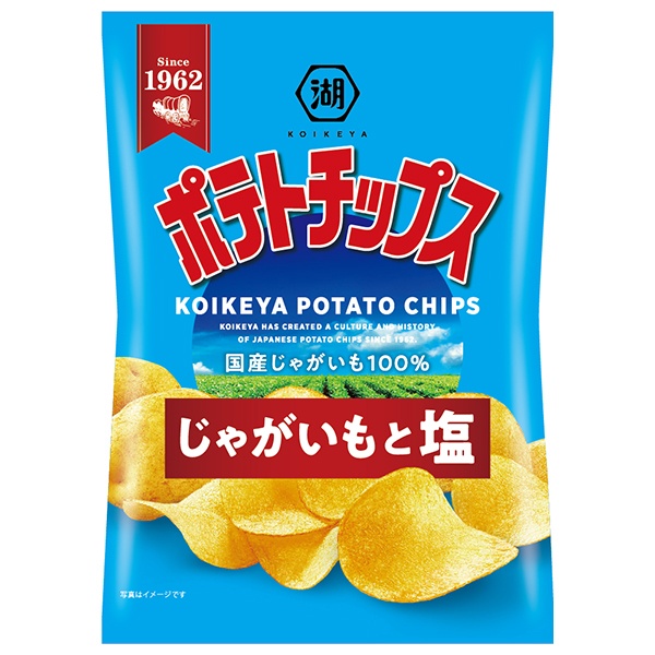 コイケヤ ポテトチップス じゃがいもと塩 55g×12袋入|お菓子 スナック菓子 しお ポテチ
