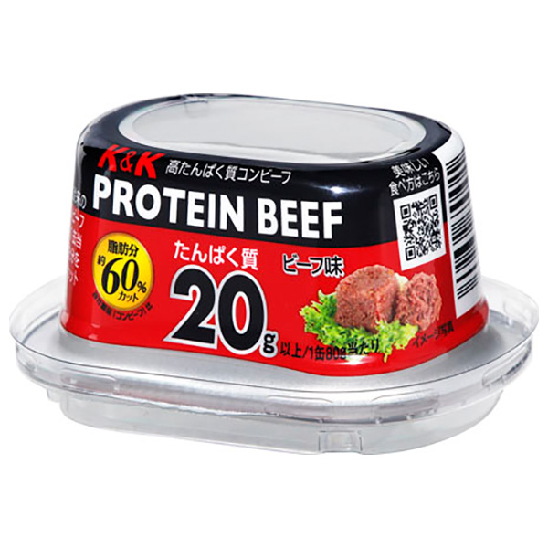 国分 K&K 高たんぱくPROTEIN BEEF(プロテインビーフ) 80g×24個入 メーカー 問屋直送|缶詰 おつまみ おかず