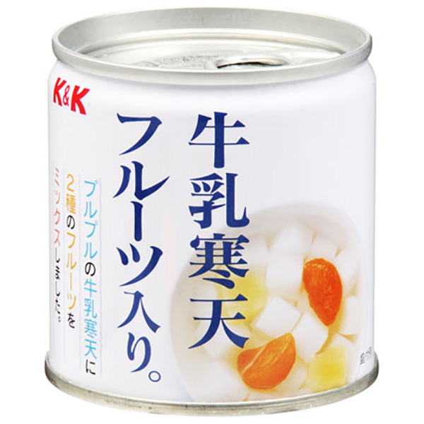 国分 K&K 牛乳寒天フルーツ入り 195g缶×12個入×(2ケース) メーカー 問屋直送|缶づめ 缶詰 果物 フルーツ くだもの