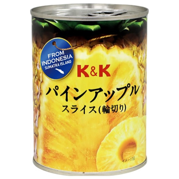 国分 K&K インドネシアパイン スライス ラベル 565g缶×24個入×(2ケース) メーカー 問屋直送|缶づめ 缶詰 果物 フルーツ くだもの