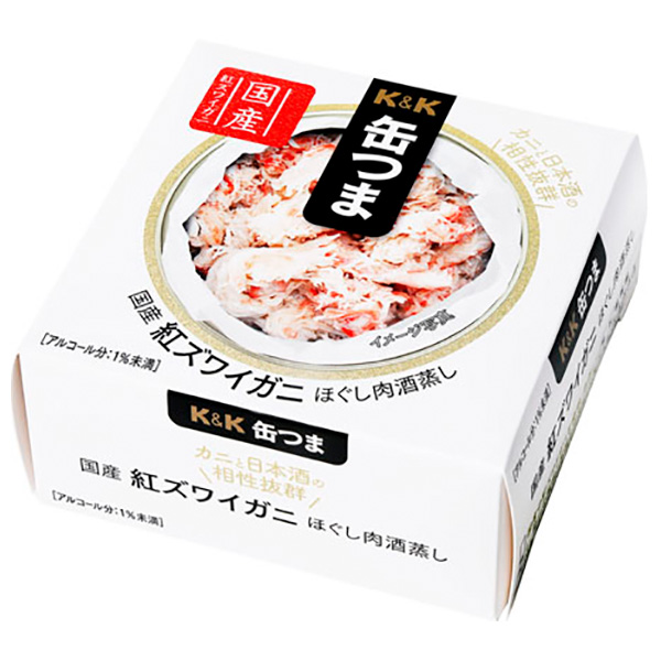 国分 K&K 缶つま 国産 紅ズワイガニ ほぐし肉酒蒸し 75g×12個入×(2ケース) メーカー 問屋直送|おつまみ 缶詰 蟹