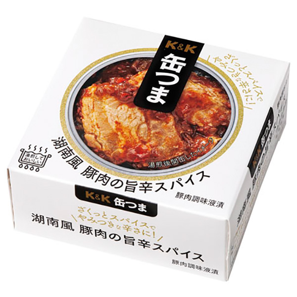 国分 K&K 缶つま 湖南風豚肉の旨辛スパイス 75g×6個入×(2ケース) メーカー 問屋直送|おつまみ 缶詰