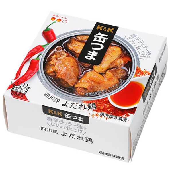 国分 K&K 缶つま 四川風よだれ鶏 75g×6個入 メーカー 問屋直送|つまみ 缶詰 おかず