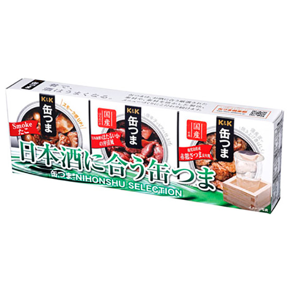 国分 K&K 缶つま 日本酒 SELECTION 3個×1個入×(2ケース) メーカー 問屋直送|おつまみ 缶詰 セット