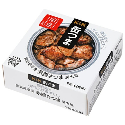 国分 K&K 缶つまプレミアム 鹿児島県産 赤鶏さつま炭火焼 EO F3号缶 45g×12個入×(2ケース) メーカー 問屋直送|缶詰 つまみ 缶詰 おかず 缶詰め 焼き鳥 やきとり