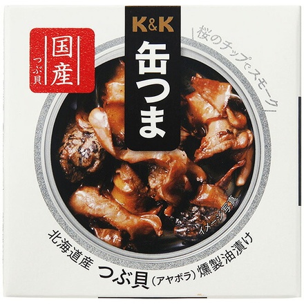 国分 K&K 缶つま 北海道産 つぶ貝燻製油漬け 35g×6個入×(2ケース) メーカー 問屋直送|おつまみ 缶詰