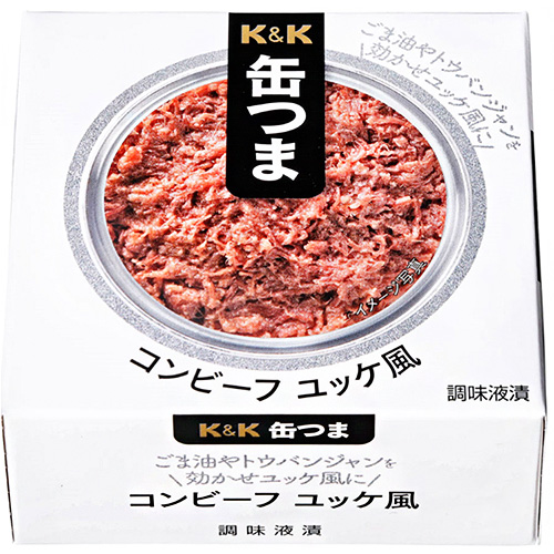 メーカー/問屋直送品・代引不可】国分 K&K 缶つま コンビーフ ユッケ風 新F3号缶 80g×6個入×(2ケース)| おつまみ コンビーフ 缶詰