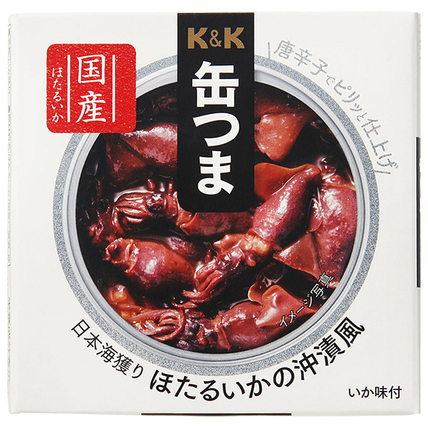 メーカー/問屋直送品・代引不可】国分 K&K 缶つま 日本海獲り ほたるいかの沖漬風 70g×12個入| おつまみ 缶詰
