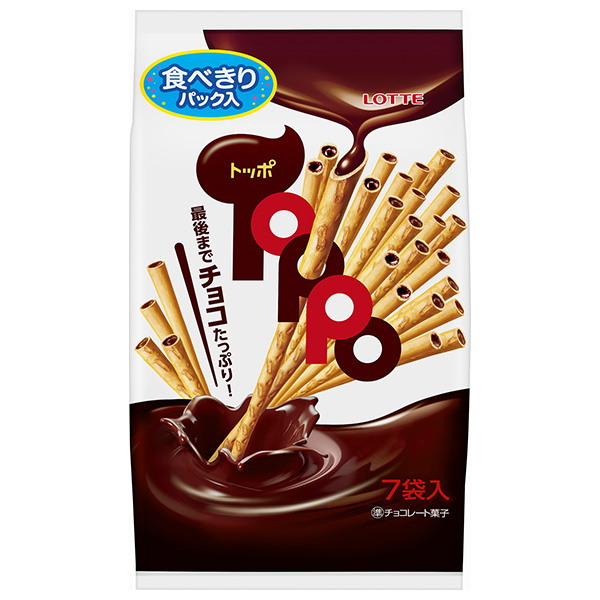 ロッテ トッポ袋 7袋入×18袋入|お菓子 チョコ Toppo シェア 個包装 パーティ