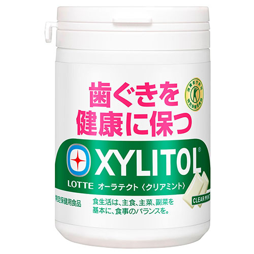 ロッテ キシリトール オーラテクトガム クリアミント スリムボトル 125g×6個入|特定保健用食品 特保 トクホ お菓子 ガム