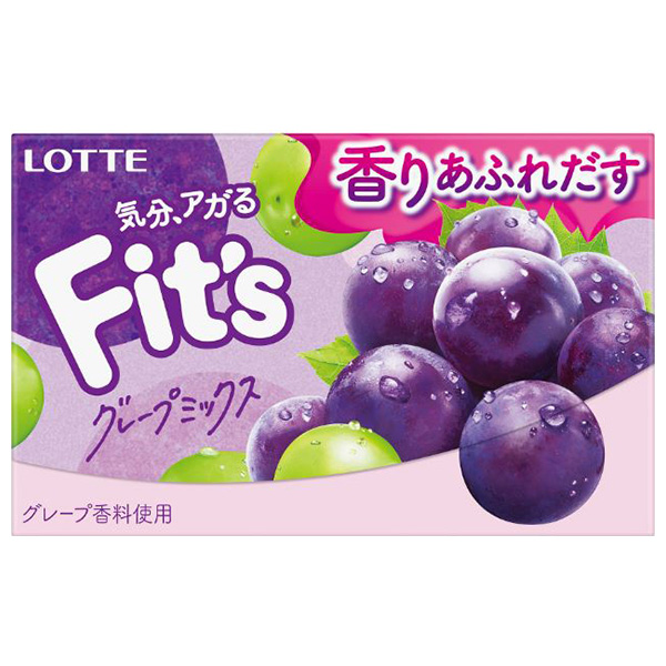 ロッテ Fit’s グレープミックス 12枚×10個入|お菓子 ガム フィッツ ぶどう 葡萄 ブドウ