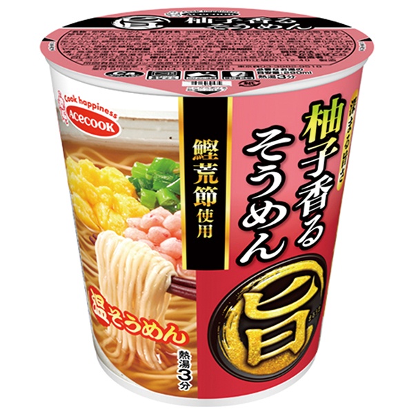 エースコック まる旨 柚子香るそうめん 50g×12個入|インスタント カップ麺 素麺