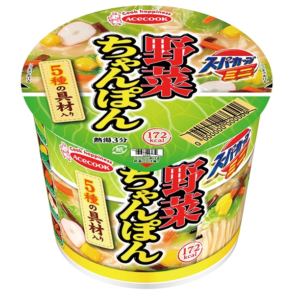 エースコック スーパーカップミニ 野菜ちゃんぽん 42g×12個入|インスタント食品 カップ麺 カップラーメン